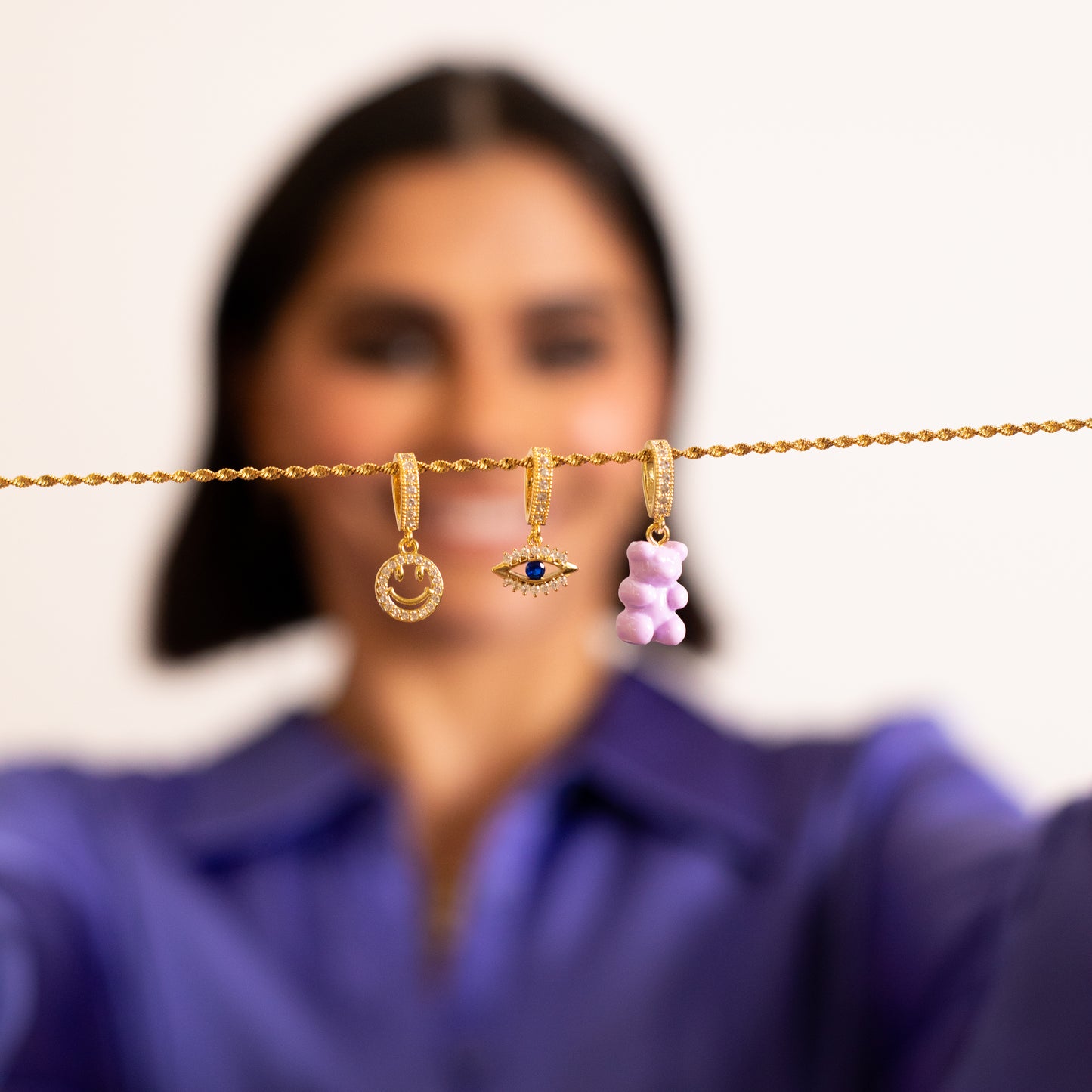 LILAC TEDDY PENDANT CHARM