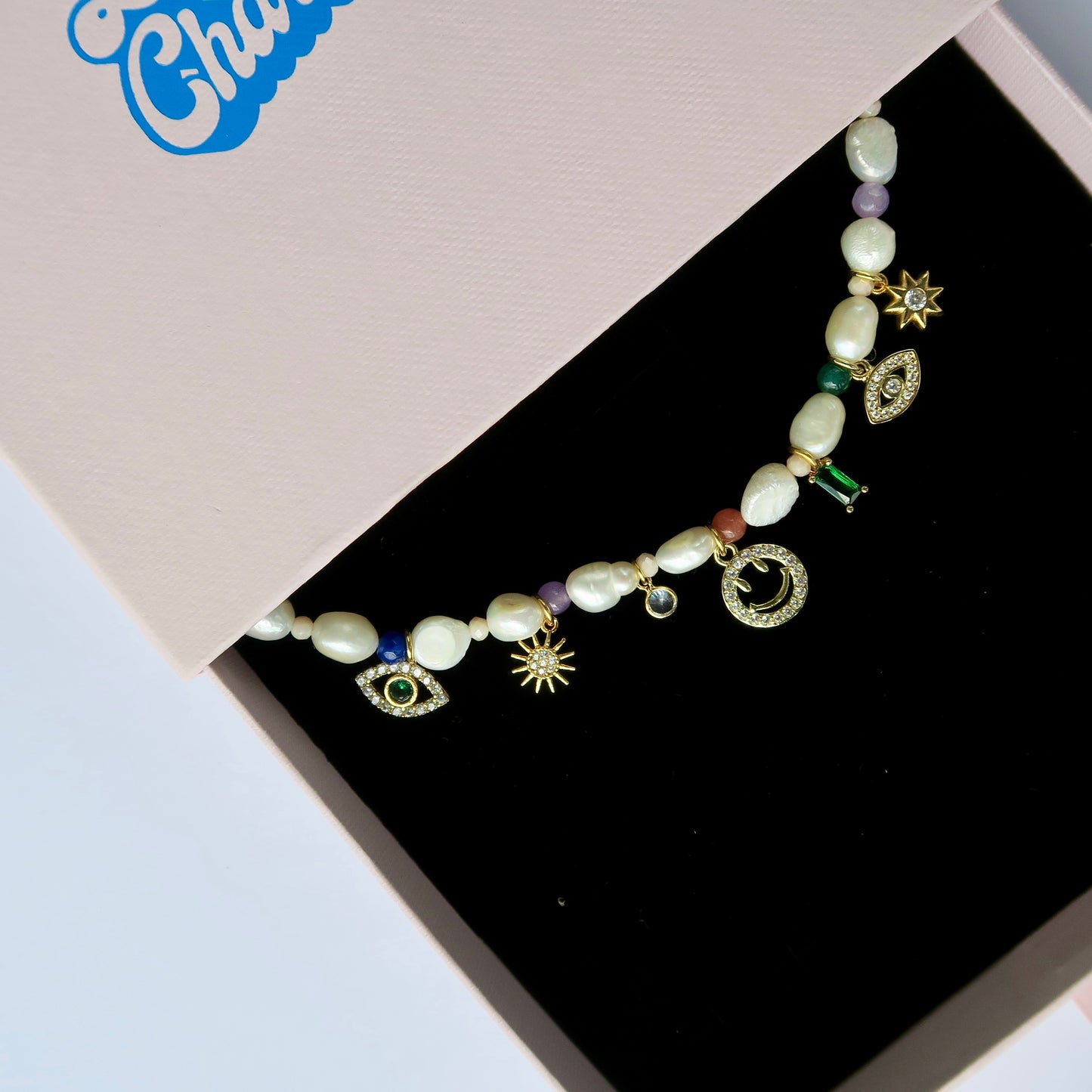 PEARL SMILE CHARM NECKLACE