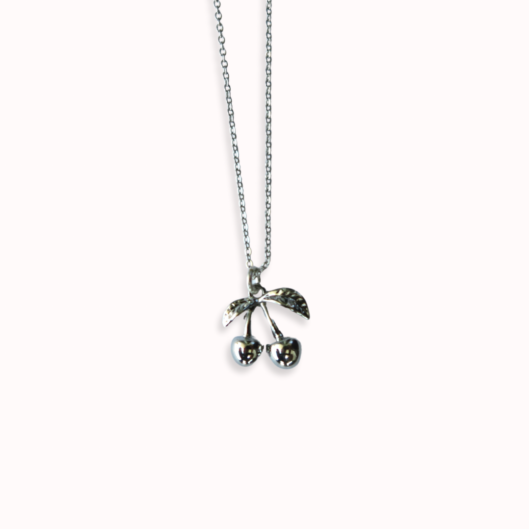 SILVER CHERRY NECKLACE