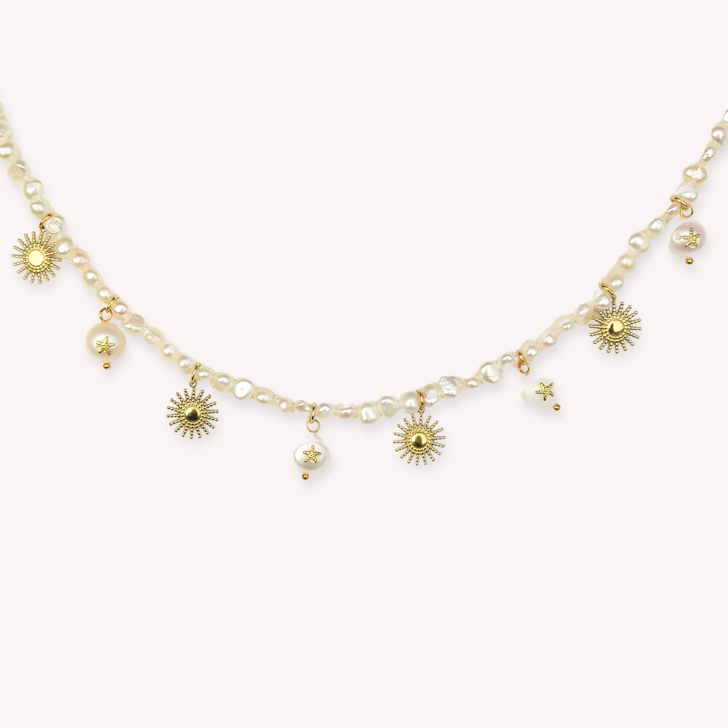 SOLEIL PEARL CHARM NECKLACE