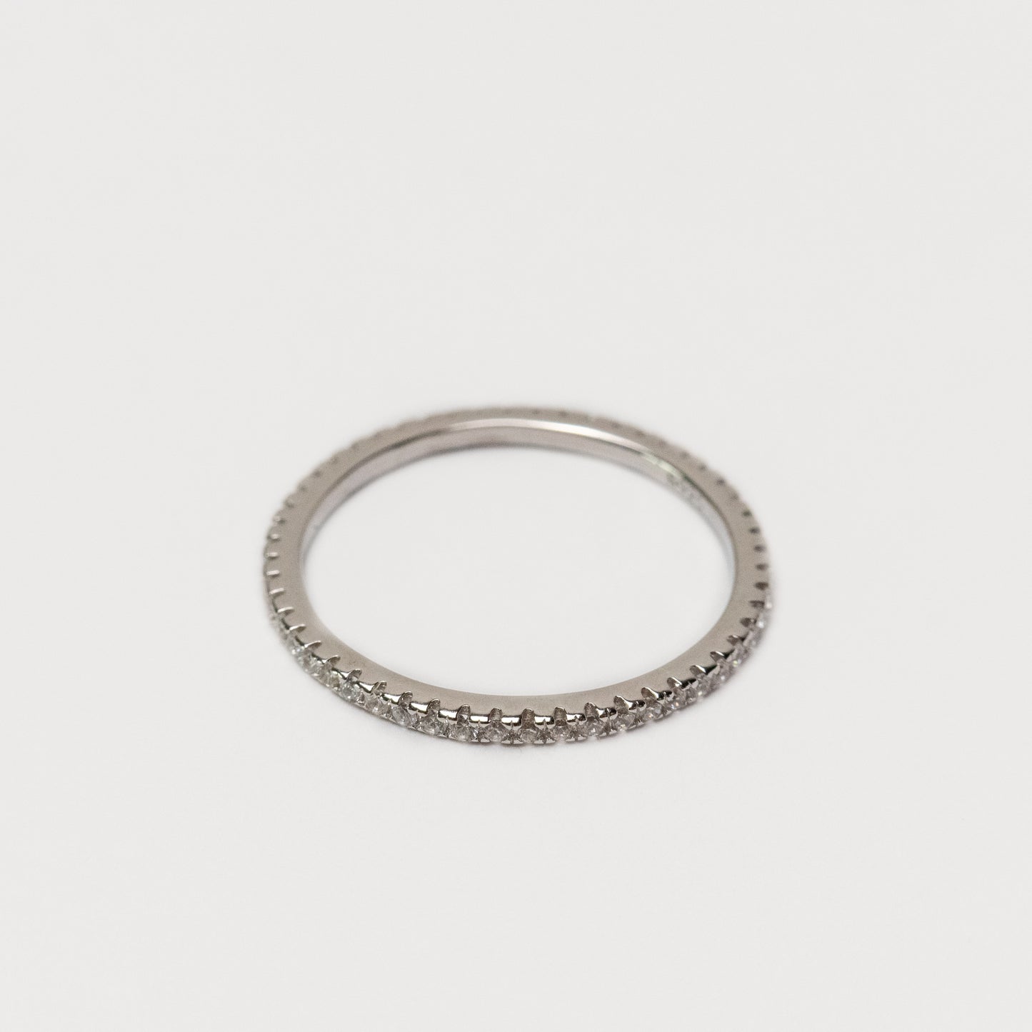 PAVED SILVER STACKING RING